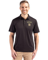 Texas Rangers City Connect Cutter & Buck Coastline Epic Comfort Recycled Mens Polo Black Front