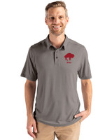 Buffalo Bills Historic Cutter & Buck Coastline Epic Comfort Recycled Mens Polo Elemental Grey Front