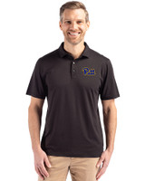 Pitt Panthers Cutter & Buck Coastline Epic Comfort Recycled Mens Polo Black Front