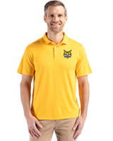 Quinnipiac Bobcats Cutter & Buck Coastline Epic Comfort Recycled Mens Polo College Gold Front