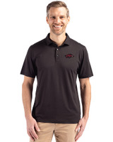 Arkansas Razorbacks Cutter & Buck Coastline Epic Comfort Recycled Mens Polo Black Front