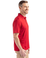 New England Patriots NFL Helmet Cutter & Buck Coastline Epic Comfort Recycled Mens Polo Cardinal Red Side