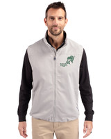 NDSU Bison Vintage Cutter & Buck Charter Eco Full-Zip Mens Big & Tall Vest Polished Medium Gray Front