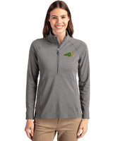 NDSU Bison Cutter & Buck Adapt Eco Knit Stretch Recycled Womens Half Zip Pullover Elemental Grey Front