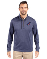 Arizona Cardinals Americana Cutter & Buck Stealth Heathered Mens Big and Tall  Quarter Zip Pullover Liberty Navy Front