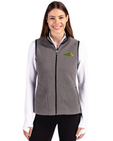 NDSU Bison Cutter & Buck Cascade Eco Fleece Womens Vest Elemental Grey/Black Front