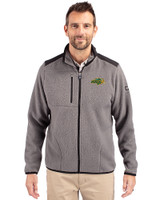NDSU Bison Cutter & Buck Cascade Eco Fleece Mens Full Zip Jacket Elemental Grey/Black Front