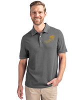 NDSU Bison Vintage Cutter & Buck Advantage Eco Tri-Blend Pique Mens Big and Tall Polo Elemental Grey Front