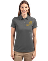 NDSU Bison Vintage Cutter & Buck Advantage Eco Tri-Blend Pique Womens Polo Elemental Grey Front