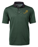 NDSU Bison Vintage Cutter & Buck Virtue Eco Pique Micro Stripe Recycled Mens Polo HTBL_MANN_HG 