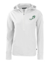 NDSU Bison Vintage Cutter & Buck Daybreak Eco Recycled Womens Half Zip Hoodie WH_MANN_HG 