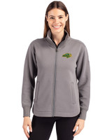 NDSU Bison Cutter & Buck Roam Epic Versatility Full Zip Recycled Womens Jacket Elemental Grey Front