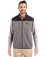 NDSU Bison Cutter & Buck Cascade Eco Fleece Mens Vest Elemental Grey/Black Front