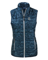 Georgetown Hoyas College Vault Cutter & Buck Rainier PrimaLoft® Womens Eco Insulated Full Zip Printed Puffer Vest DN_MANN_HG 1