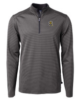 Wichita State Shockers College Vault Cutter & Buck Virtue Eco Pique Micro Stripe Recycled Mens Quarter Zip BLEG_MANN_HG 1