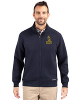 Northern Arizona Lumberjacks College Vault Cutter & Buck Roam Eco Recycled Full Zip Mens Big & Tall Jacket Navy Blue Front
