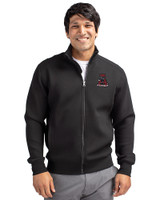 Alabama Crimson Tide College Vault Cutter & Buck Roam Eco Recycled Full Zip Mens Big & Tall Jacket Black Front