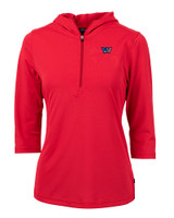 Washington Commanders Americana Cutter & Buck Virtue Eco Pique Recycled Half Zip Pullover Womens Hoodie RD_MANN_HG 1