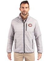 Chicago Bears - Cutter & Buck Rainier PrimaLoft®  Mens Big and Tall Eco Insulated Puffer Jacket Polished Medium Gray Front
