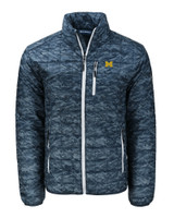 Michigan Wolverines Cutter & Buck Rainier PrimaLoft® Mens Eco Insulated Full Zip Printed Puffer Jacket DN_MANN_HG 1