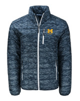 Michigan Wolverines Alumni Cutter & Buck Rainier PrimaLoft® Mens Eco Insulated Full Zip Printed Puffer Jacket DN_MANN_HG 1