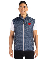 Dayton Flyers Cutter & Buck Rainier PrimaLoft® Mens Eco Insulated Full Zip Printed Puffer Vest Dark Navy Front