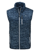 Illinois Fighting Illini Cutter & Buck Rainier PrimaLoft® Mens Eco Insulated Full Zip Printed Puffer Vest DN_MANN_HG 