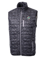 Miami Dolphins Cutter & Buck Rainier PrimaLoft® Mens Eco Insulated Full Zip Printed Puffer Vest BL_MANN_HG 1