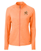 Miami Hurricanes Vintage Cutter & Buck Adapt Eco Knit Heather Recycled Womens Full Zip CGH_MANN_HG 1