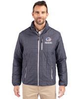Green Bay Packers Americana Cutter & Buck Rainier PrimaLoft®  Mens Big and Tall Eco Insulated Puffer Jacket Anthracite Melange Front