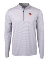 Tampa Bay Buccaneers Historic Cutter & Buck Virtue Eco Pique Micro Stripe Recycled Mens Quarter Zip POLWH_MANN_HG 1