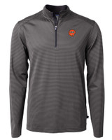 Cincinnati Bengals Historic Cutter & Buck Virtue Eco Pique Micro Stripe Recycled Mens Quarter Zip BLEG_MANN_HG 1