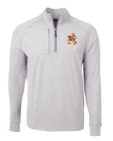 Miami Hurricanes Vintage Cutter & Buck Adapt Eco Knit Heather Mens Big & Tall Quarter Zip Pullover POH_MANN_HG 1