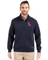 Ole Miss Rebels Cutter & Buck Roam Eco Recycled Full Zip Mens Big & Tall Jacket Navy Blue Front
