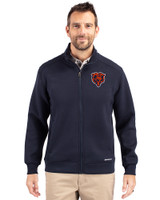 Chicago Bears Historic Cutter & Buck Roam Eco Recycled Full Zip Mens Big & Tall Jacket Navy Blue Front