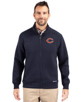 Chicago Bears Cutter & Buck Roam Eco Recycled Full Zip Mens Big & Tall Jacket Navy Blue Front