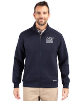 New York Giants Historic Cutter & Buck Roam Eco Recycled Full Zip Mens Big & Tall Jacket Navy Blue Front