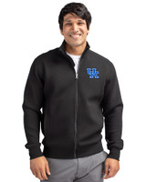 Kentucky Wildcats Cutter & Buck Roam Eco Recycled Full Zip Mens Big & Tall Jacket Black Front