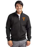Tennessee Volunteers Cutter & Buck Roam Eco Recycled Full Zip Mens Big & Tall Jacket Black Front