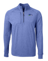 Seattle Seahawks Historic Cutter & Buck Adapt Eco Knit Heather Mens Quarter Zip Pullover TBH_MANN_HG 1