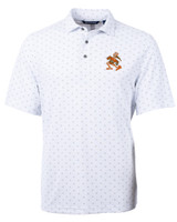 Miami Hurricanes Vintage Cutter & Buck Virtue Eco Pique Tile Print Recycled Mens Polo WH_MANN_HG 1