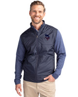 Minnesota Vikings Americana Cutter & Buck Stealth Hybrid Quilted Mens Big and Tall Full Zip Windbreaker Jacket Liberty Navy Front