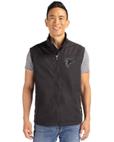 Atlanta Falcons Monochromatic Cutter & Buck Charter Recycled Packable Mens Big & Tall Full Zip Vest Black Front