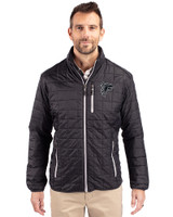 Atlanta Falcons Mono Cutter & Buck Rainier PrimaLoft® Mens Eco Insulated Full Zip Puffer Jacket Black Front