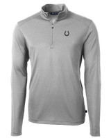 Indianapolis Colts Mono Cutter & Buck Virtue Eco Pique Recycled Quarter Zip Mens Pullover POL_MANN_HG 1