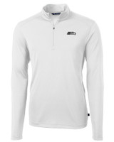 Seattle Seahawks Mono Cutter & Buck Virtue Eco Pique Recycled Quarter Zip Mens Pullover WH_MANN_HG 1