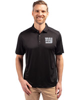 New York Giants Mono Cutter & Buck Forge Eco Stretch Recycled Mens Polo Black Front