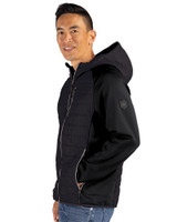Los Angeles Chargers Mono Cutter & Buck Rainier Primaloft Mens Eco Full Zip Hybrid Jacket Black Side