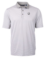 Indianapolis Colts Mono Cutter & Buck Virtue Eco Pique Micro Stripe Recycled Mens Polo POLWH_MANN_HG 1