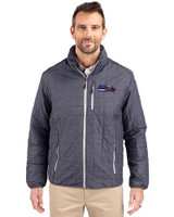 Seattle Seahawks Americana Cutter & Buck Rainier PrimaLoft®  Mens Big and Tall Eco Insulated Puffer Jacket Anthracite Melange Front